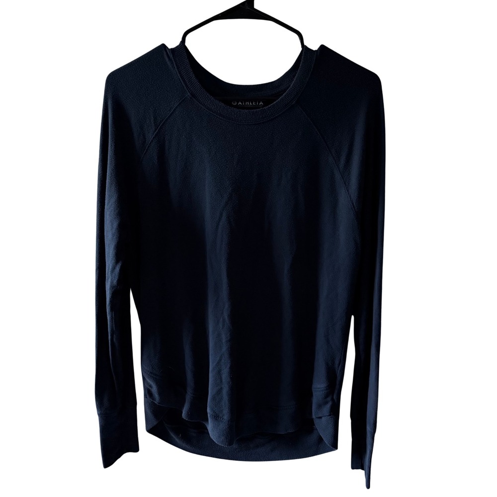 Athleta Womens Navy Blue Modal Blend Raglan Long Sleeve Sweatshirt Size S